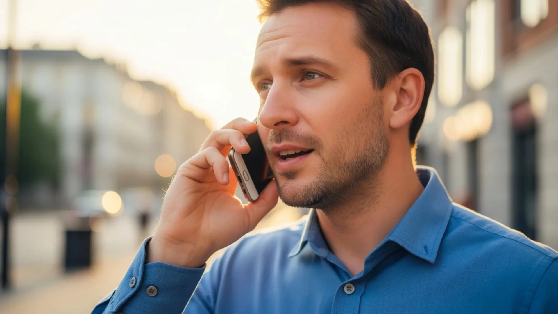 man speaking on cell phone